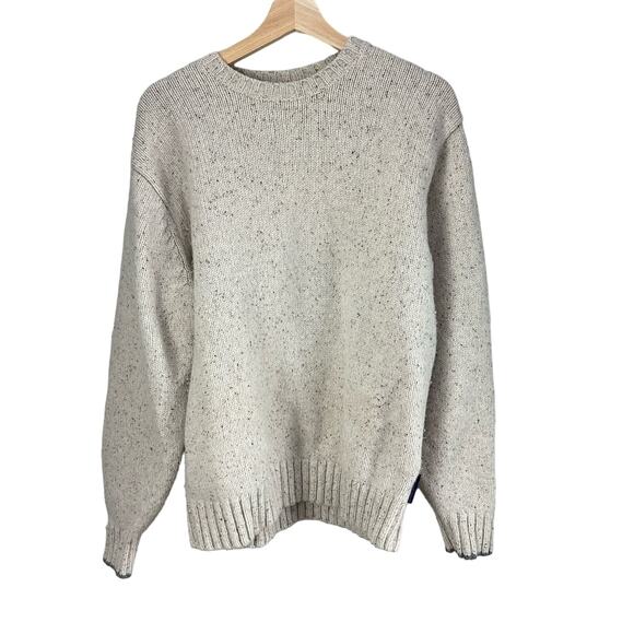 Vineyard Vines Lambswool Quilted Elbow Patch Sweater Oatmeal Men's L Crewneck - Picture 5 of 9